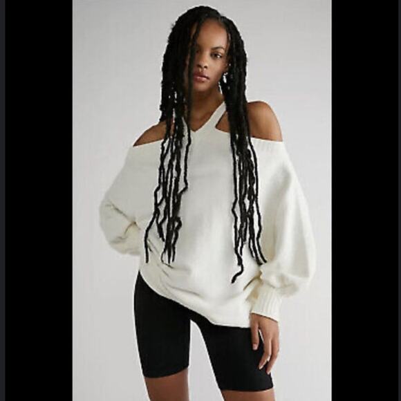 Free People These Shoulders Pullover Slouchy Cold shoulder - Picture 1 of 7